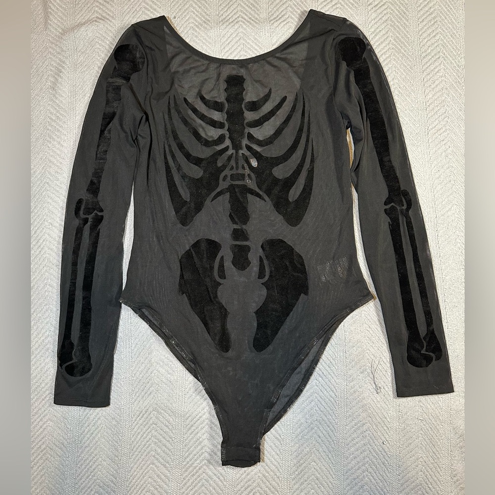 H&M Black Divided Skeleton Bodysuit